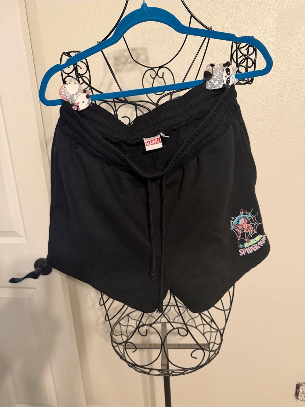 Marvel Black Lounge Shorts with Spider-Verse Patch